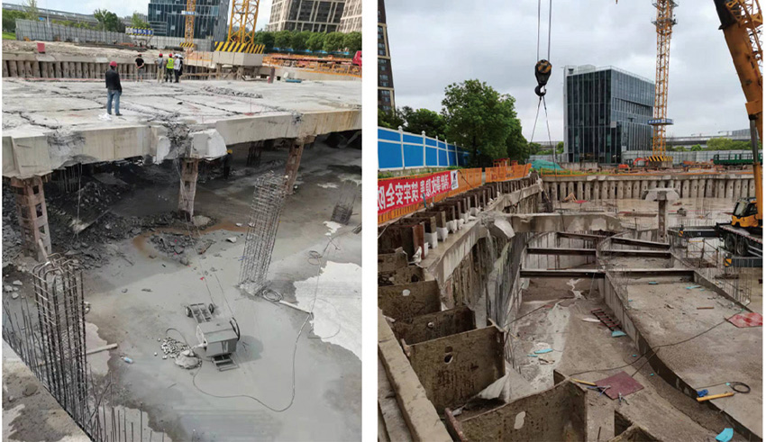 松江國際生態(tài)商務區(qū)新建辦公樓（地下室）支撐、棧橋及格構柱拆除工程